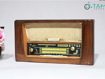 Mô hình Radio cổ điển nâu cao 11cm MHVT-MCSR-03